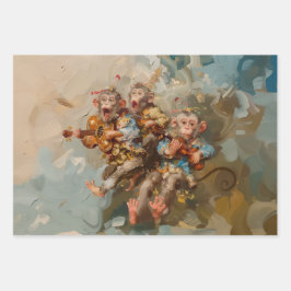 ギター – 油絵スタイルラッピングギフト紙 ラッピングペーパーシート