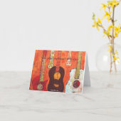 ギター、私のハートのひもを遊びます。 カード (黄色い花)