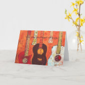 ギター、私のハートのひもを遊びます。 カード (黄色い花)