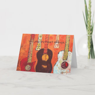 ギター、私のハートのひもを遊びます。 カード