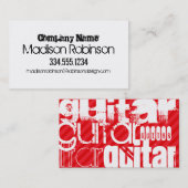 ギター；緋色の赤いストライプ 名刺 (正面/裏面)