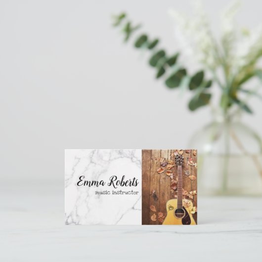 ギター |音楽教師名刺 名刺 (スタンド正面)