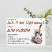 ギター、音楽、ロックバイ赤ちゃんシャワー 招待状 (スタンド正面)