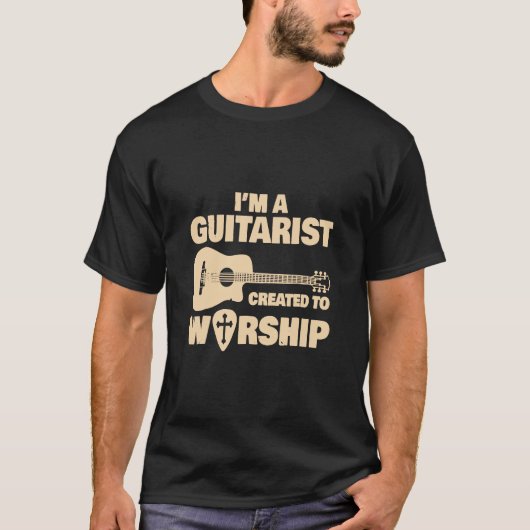 ギター – Christian Music Church Guitar Jesus Rock Tシャツ (正面)