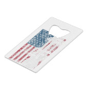 ギターUSA国旗の愛国的なギター愛好家US Gift クレジットカード栓抜き (正面アングル)