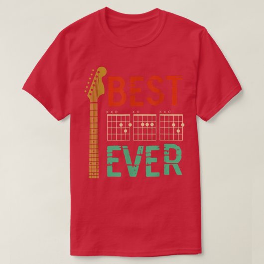 ギタ最高のーパパEVER MUSIC CHORDS父ミュージシャン Tシャツ (デザイン正面)