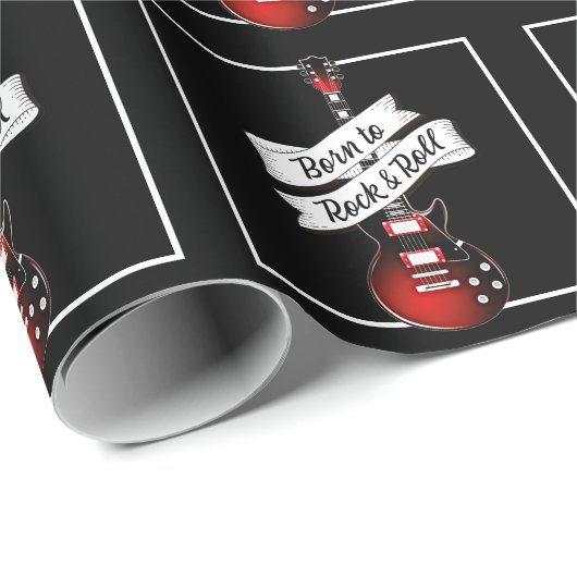 ギタ生まれートへロック&音楽ミュージシャンギフト ラッピングペーパー (ロールコーナー)