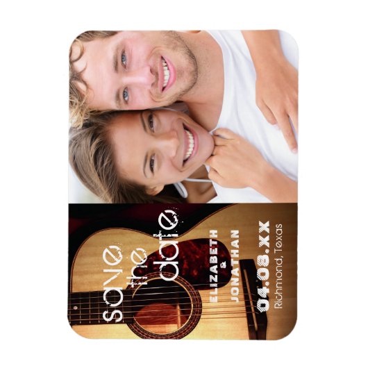 ギタ素朴ー音楽の国モダン日付を保存 マグネット (縦)