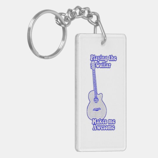 ギタ遊ーが私を作る素晴らし。ヴィンテージ青 キーホルダー (正面左)