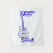 ギタ遊ーが私を作る素晴らし。ヴィンテージ青 タペストリー (正面)