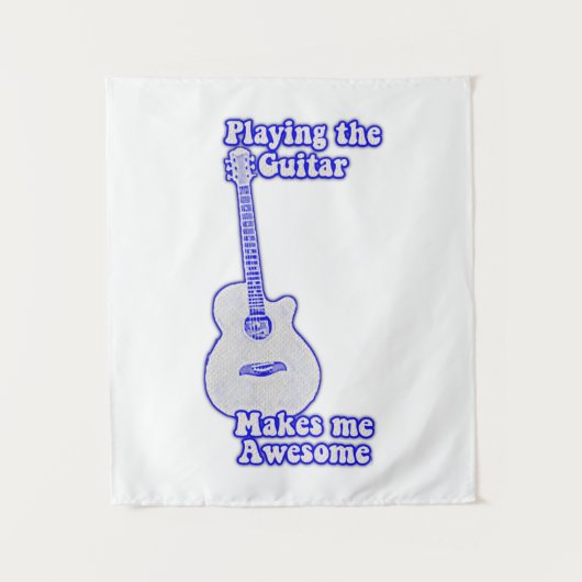 ギタ遊ーが私を作る素晴らし。ヴィンテージ青 タペストリー (正面)