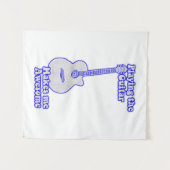 ギタ遊ーが私を作る素晴らし。ヴィンテージ青 タペストリー (正面(横))