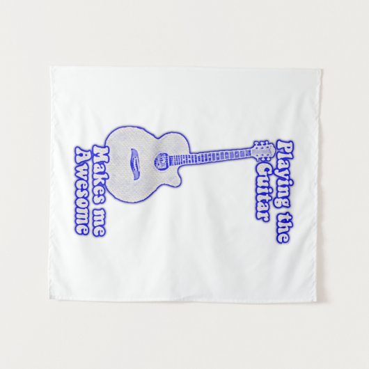 ギタ遊ーが私を作る素晴らし。ヴィンテージ青 タペストリー (正面(横))