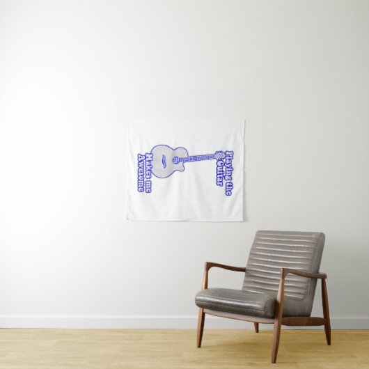 ギタ遊ーが私を作る素晴らし。ヴィンテージ青 タペストリー (インサイチュ(横))