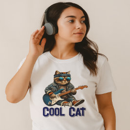 ギタ遊ーの猫 – クール子猫 Tシャツ