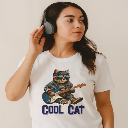 ギタ遊ーの猫 – クール子猫 Tシャツ