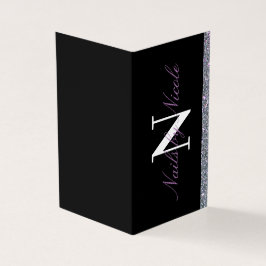 ギッターコントラストモノグラム爪、 ネイル/美しいロイヤリティ 名刺