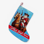 ギディアップジンルホースサンタクロースクリスマス スモールクリスマスストッキング (正面 (吊り時))