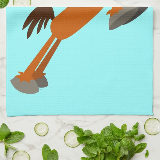 ギディアップ馬！漫画の馬のキッチンタオル キッチンタオル (折り畳み)