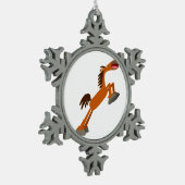 ギディアップ馬！漫画の馬のペーターオーナメント スノーフレークピューターオーナメント (左)