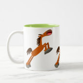 ギディアップ馬！漫画の馬のマグ ツートーンマグカップ (左)