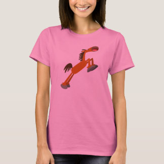 ギディアップ馬!漫画の馬の女性のTシャツ Tシャツ
