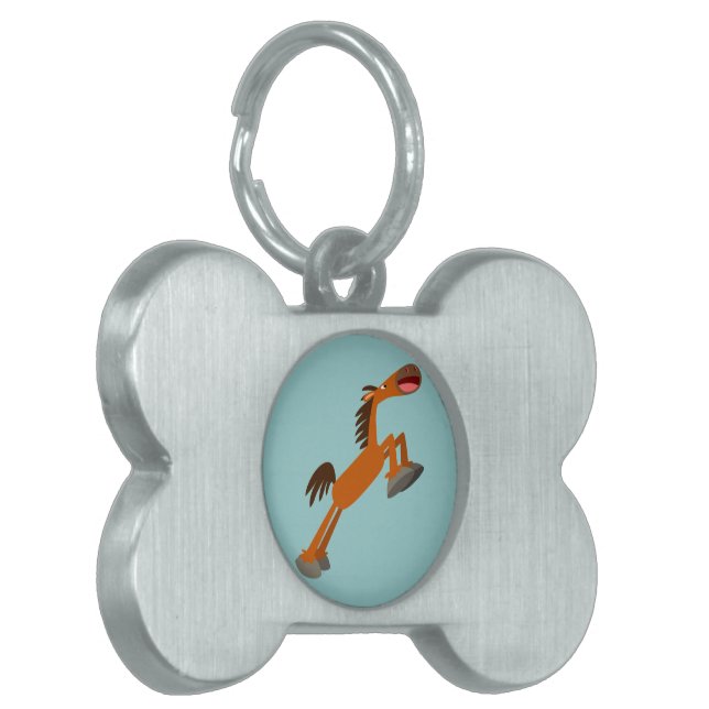 ギディアップ馬！漫画の馬ペットタグ ペットネームタグ (正面左)