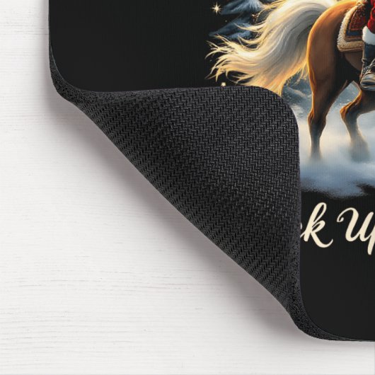 ギディーアップジンルホースアップあなたの足クリスマスサンタ マウスパッド (コーナー)