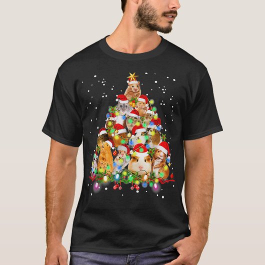 ギニおもしろいアピグクリスマスツリーオーナメントデコールGIF Tシャツ (正面)