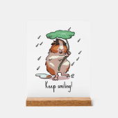 ギニおもしろいア豚保笑顔の雨踊り漫画 アクリルサイン (正面)