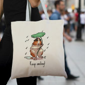 ギニおもしろいア豚保笑顔の雨踊り漫画 トートバッグ