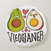 ギニおもしろいコーンモルモット恋人ペットオーナーギフト ラウンドクッション (裏面)