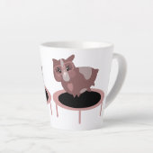 ギニおもしろいンピグジムフィットネスデザイン カフェラテマグ (右アングル)