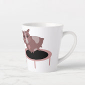 ギニおもしろいンピグジムフィットネスデザイン カフェラテマグ (右)