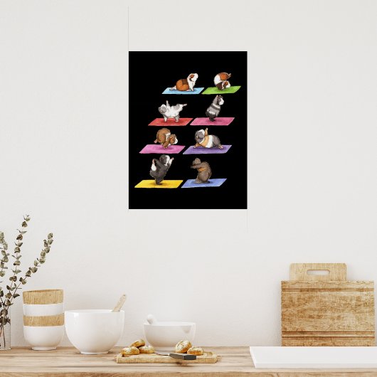 ギニおもしろいンピグヨガ ポスター (キッチン)