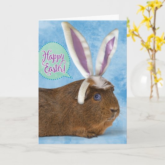 ギニおもしろいンピグ写真 – チョコレートエッグ食べは使用しない カード (黄色い花)