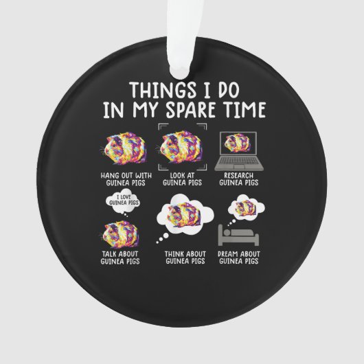 ギニおもしろいー豚の暇な時にやること オーナメント (正面)