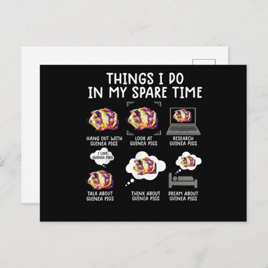 ギニおもしろいー豚の暇な時にやること ポストカード (正面/裏面)