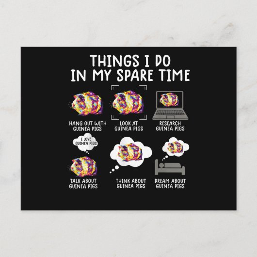 ギニおもしろいー豚の暇な時にやること ポストカード (正面)
