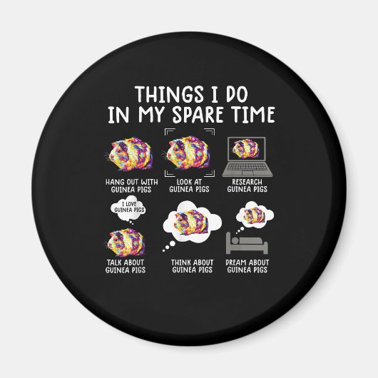 ギニおもしろいー豚の暇な時にやること マグネット (正面)