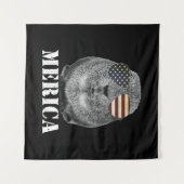 ギニアおもしろいピグ愛国アメリカ国旗のグラス タペストリー (正面(横))