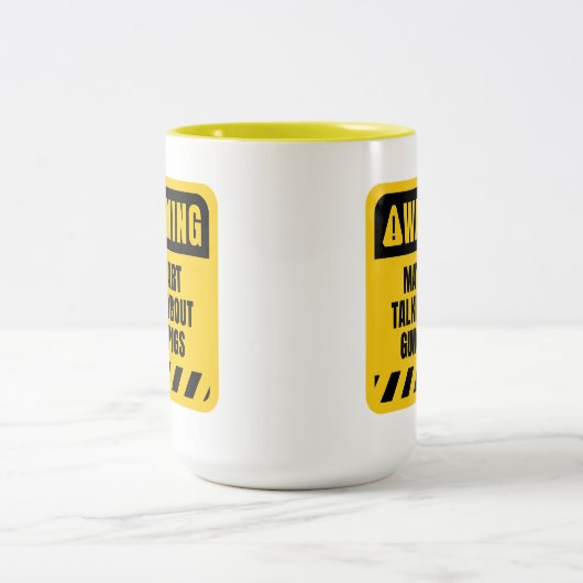 ギニアおもしろいピッグ引用文警告標識 ツートーンマグカップ (中央)