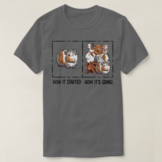 ギニアおもしろい豚の恋人どのように始まったミームかわいいCa Tシャツ (デザイン正面)