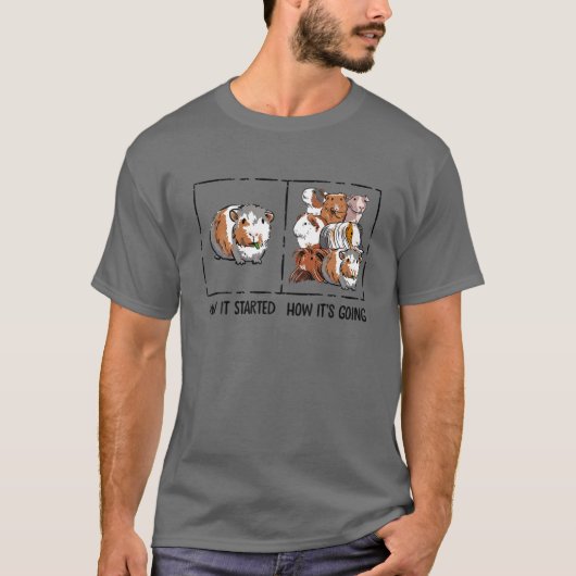 ギニアおもしろい豚の恋人どのように始まったミームかわいいCa Tシャツ (正面)