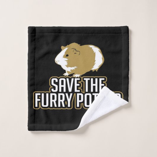 ギニアおもしろい豚の愛好家 救| The Furry  Potato ウォッシュタオル (ウォッシュタオル)