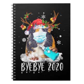 ギニアおもしろい豚クリスマス顔マスクバイバイ2020 ノートブック
