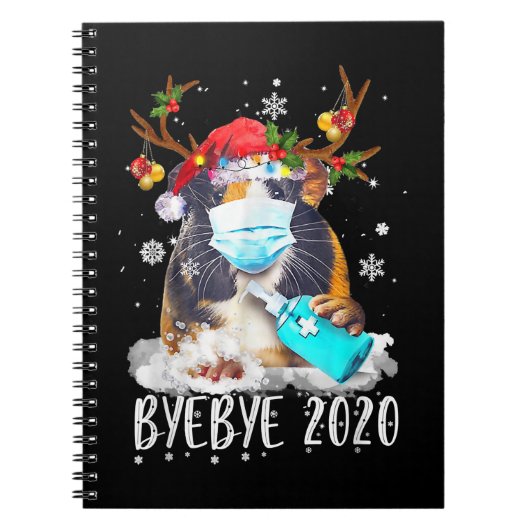 ギニアおもしろい豚クリスマス顔マスクバイバイ2020 ノートブック (正面)