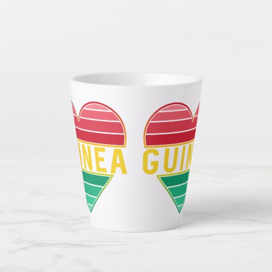 ギニアが大好きハート カフェラテマグ (正面)