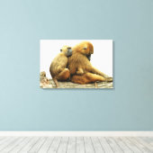 ギニアのヒヒ キャンバスプリント (インサイチュ (ウッドフロア))