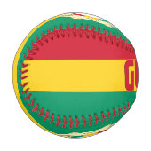 ギニアの愛国的な国旗と国章 野球ボール (正面左)
